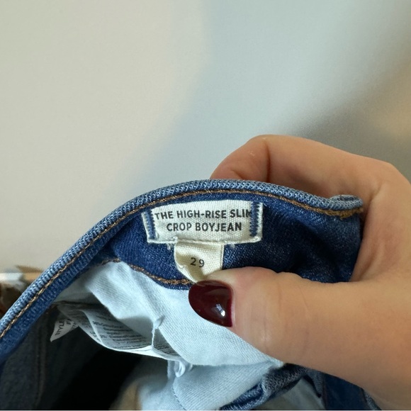 Madewell High Rise Slim Crop Boy Jean in Barksdale Wash - Picture 10 of 11